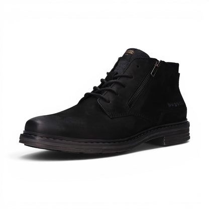 Bugatti Mens Black Leather Lace-up Chukka Ankle Boots - Rigalo Evo C30