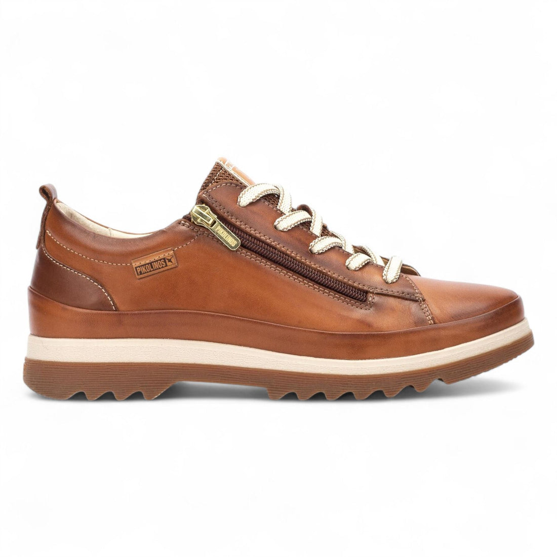 Pikolinos Women’s Brandy Brown Leather Laces & Zipper Trainers - Vigo