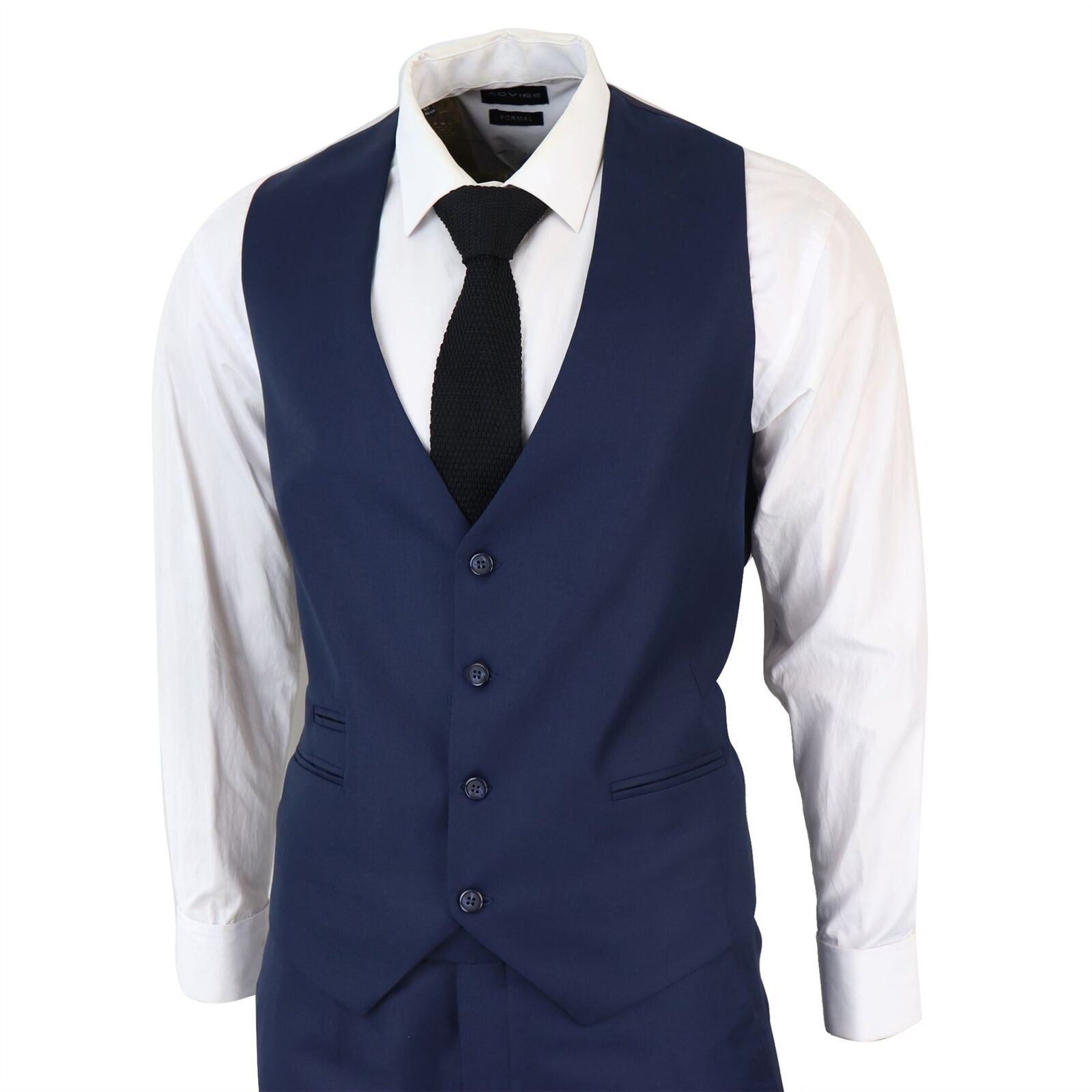 Mens IM1 Classic Plain Navy 3 Piece Suit - Upperclass Fashions 