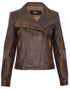 Womens Classic Leather Shawl Wrap Biker Jacket - Morpeth - Upperclass Fashions 