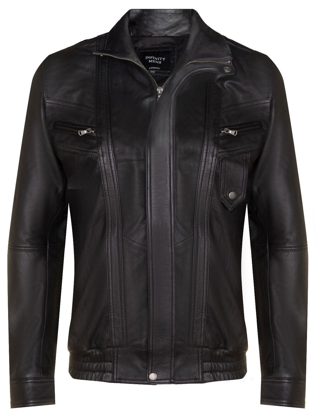 Mens Classic Leather Bluson Bomber Jacket-Cranbrook