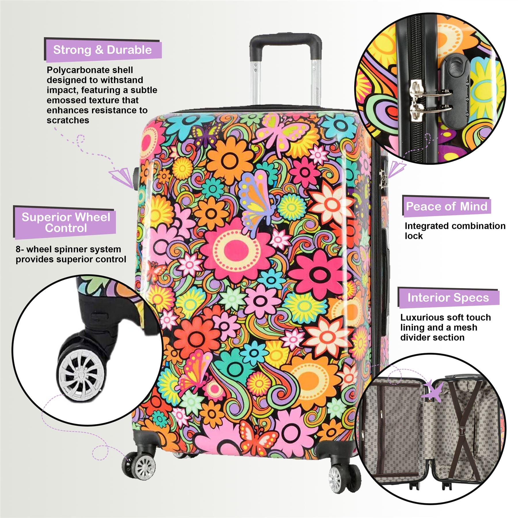 Chelsea Medium Hard Shell Suitcase in Flower