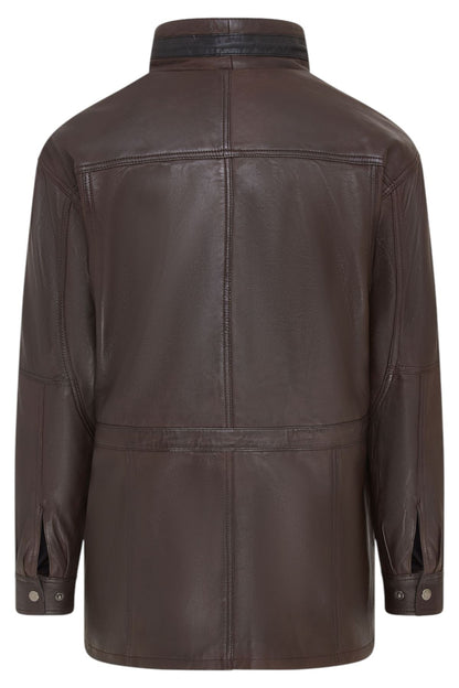 Mens Soft Italian Leather Parka Coat-Winnipeg