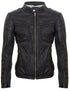 Mens Slim-Fit Leather Biker Jacket-Sprowston - Upperclass Fashions 