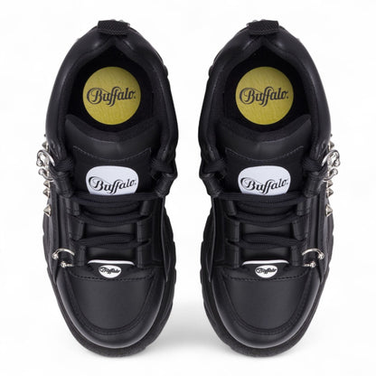 Buffalo Womens Black Studded Chunky Platform Fashion Trainers - 1339-14-PUNK
