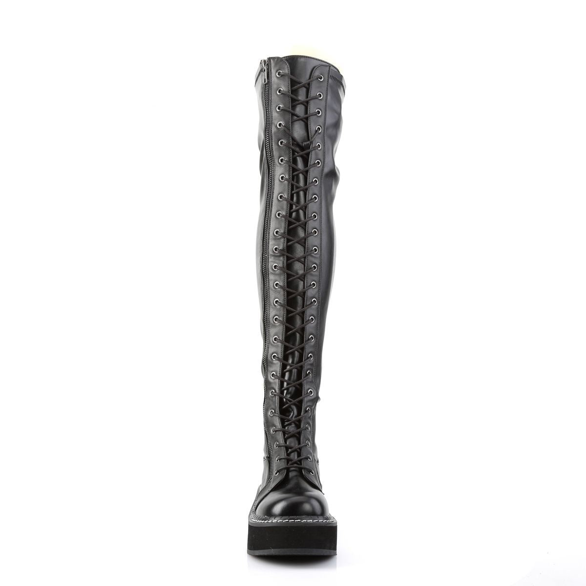 Demonia Emily 375 Black Thigh High Gothic Boots