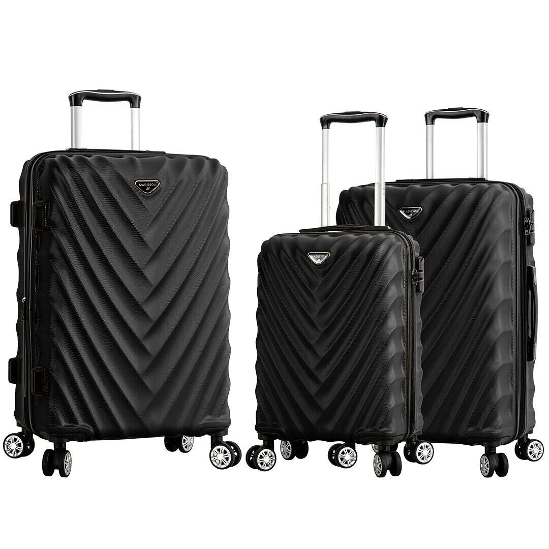 Chatom Set of 3 Hard Shell Suitcase in Black