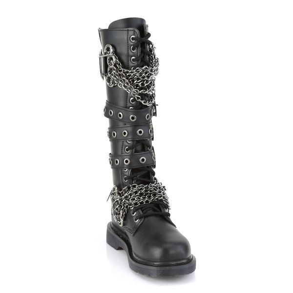 Demonia Bolt 450 Black Vegan Leather Gothic Boots - Upperclass Fashions 