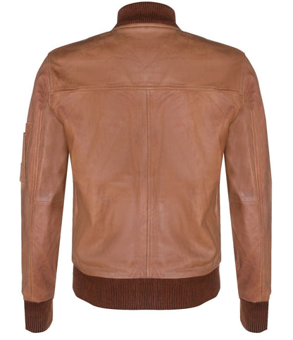 Mens MA-1 Leather Bomber Jacket-Cowes - Upperclass Fashions 