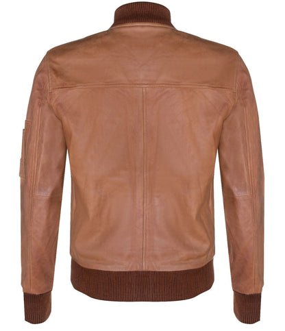 Mens MA-1 Leather Bomber Jacket-Cowes