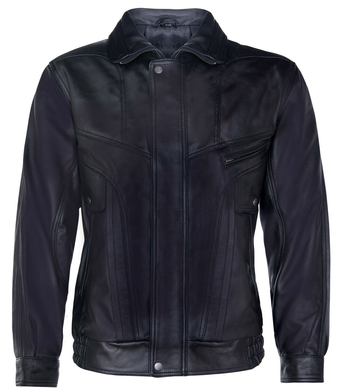 Mens Harrington Bomber Leather Jacket-Cheshunt