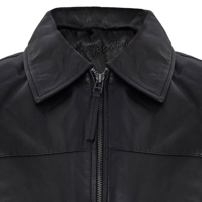 Mens Leather Harrington Biker Jacket-Slough - Upperclass Fashions 