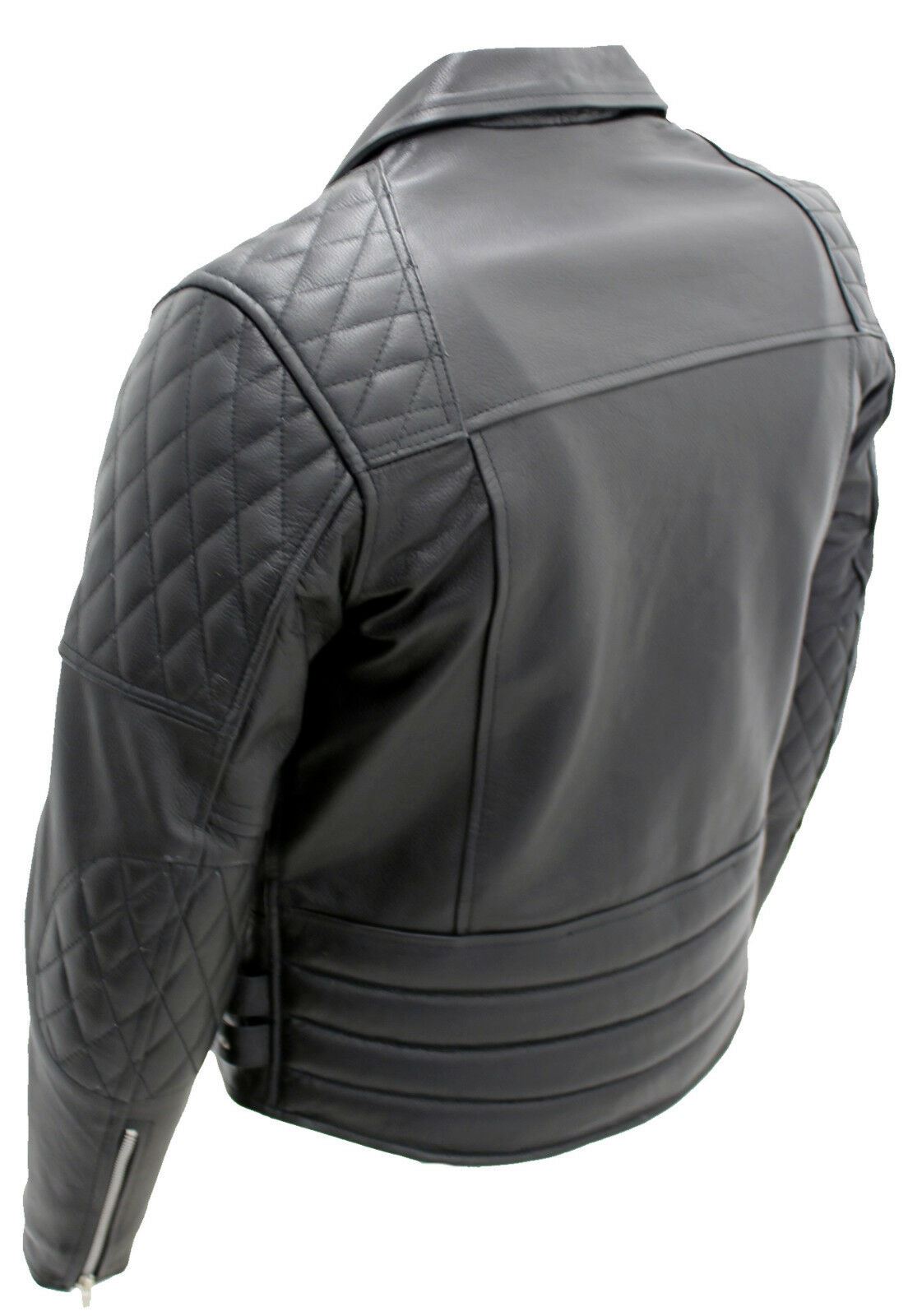 Mens Brando Cowhide Leather Biker Jacket-Stotfold - Upperclass Fashions 