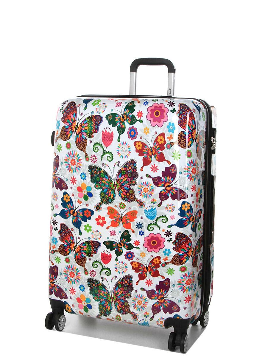 Hard Shell Printed Dual 4 Wheel Luggage Suitcase