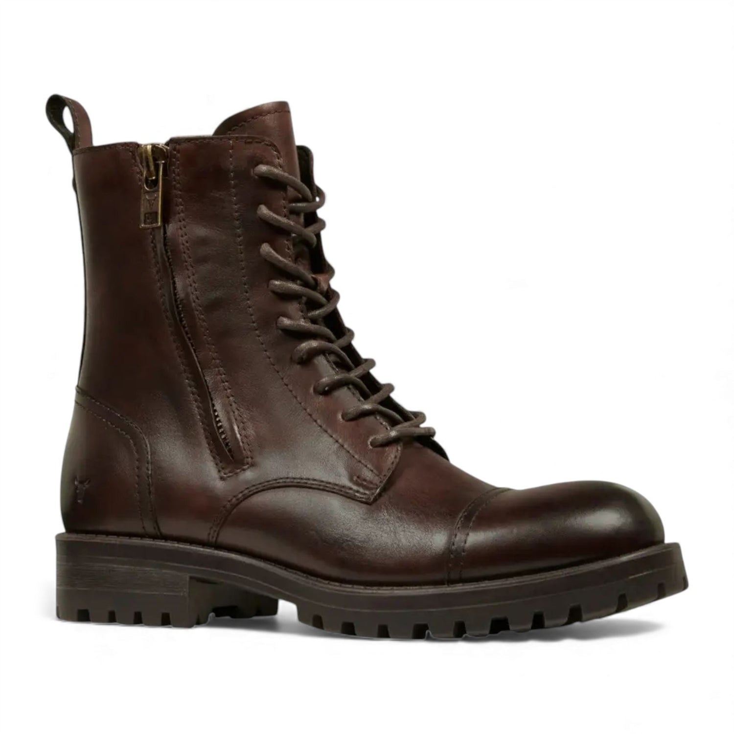 Windsorsmith Mens Marron Brown Leather Military Combat Boots - Willem