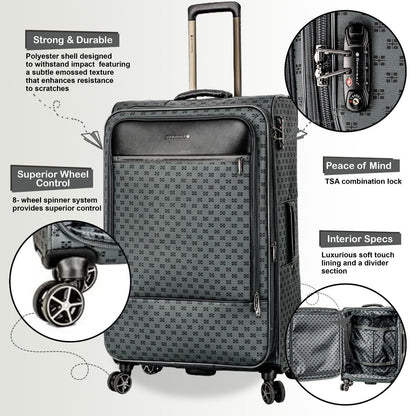 Cleveland Large Soft Shell Suitcase in Grey