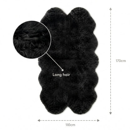 Genuine Sheepskin Quad Natural Fluffy Silky Soft Real Wool Rug