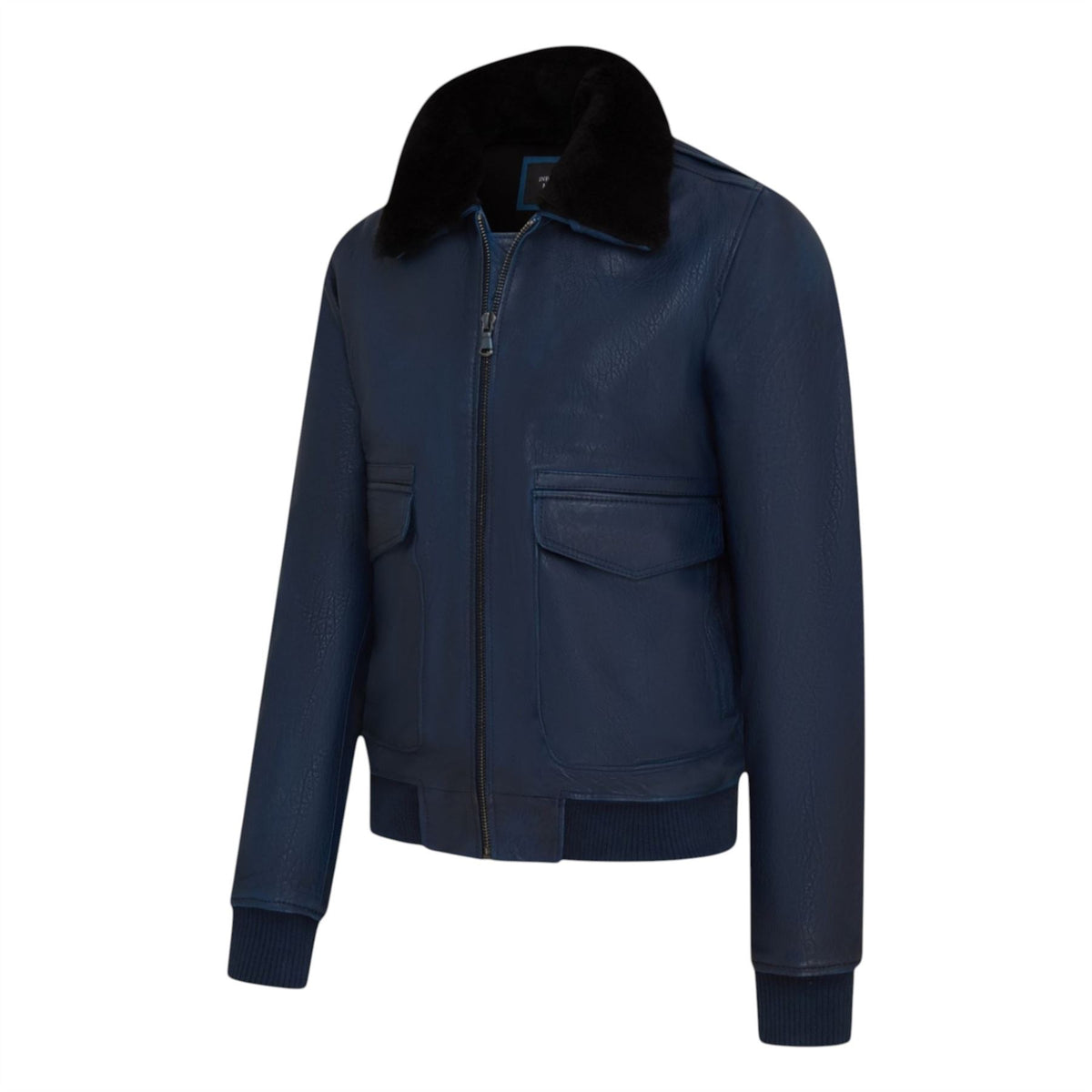 Mens Leather Aviator Bomber Jacket - Lunar