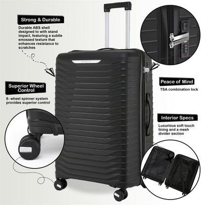 Burnaby Medium Hard Shell Suitcase in Black