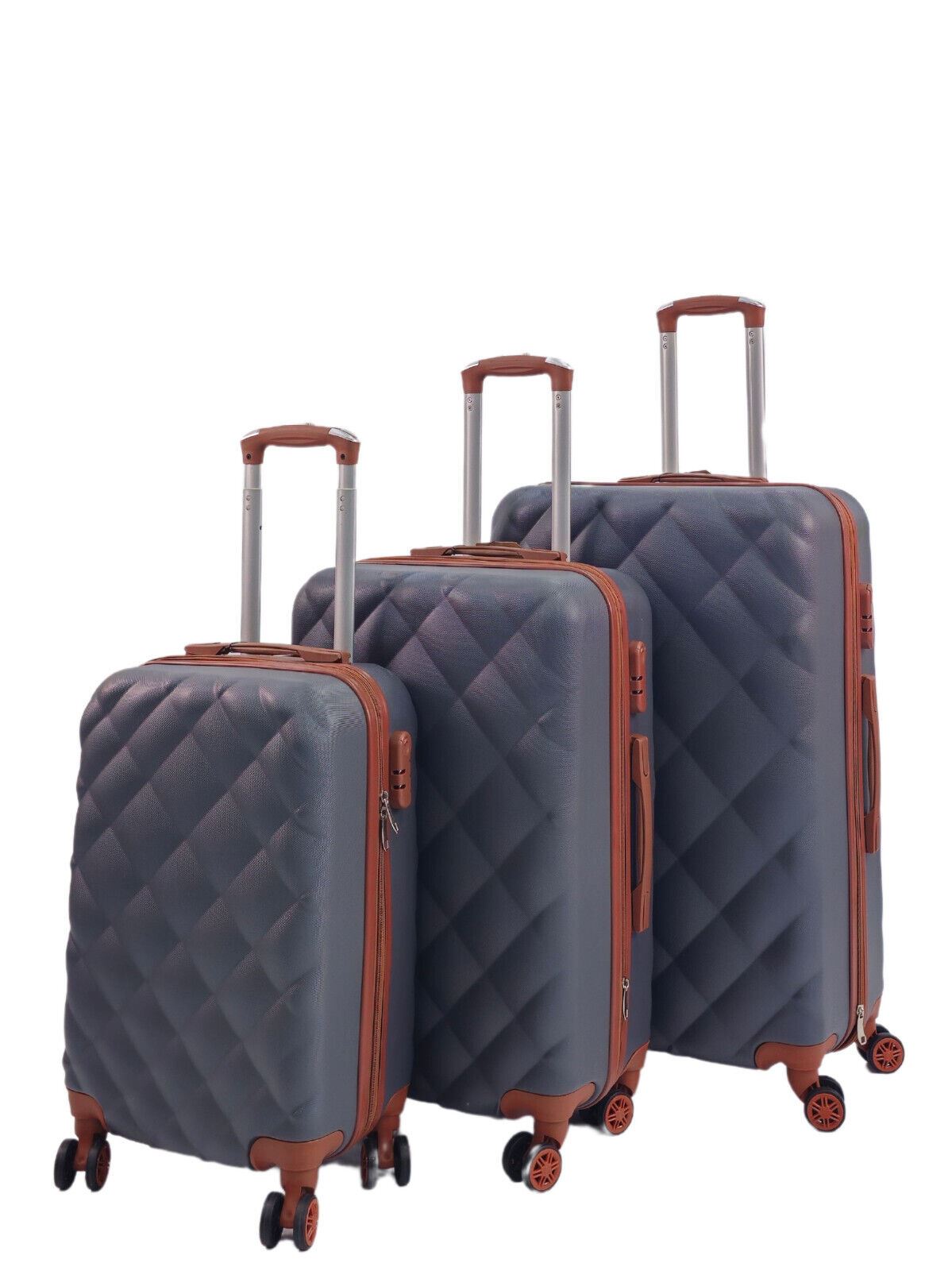 Grey Hard Shell Suitcase Luggage Set Travel Cabin Bag
