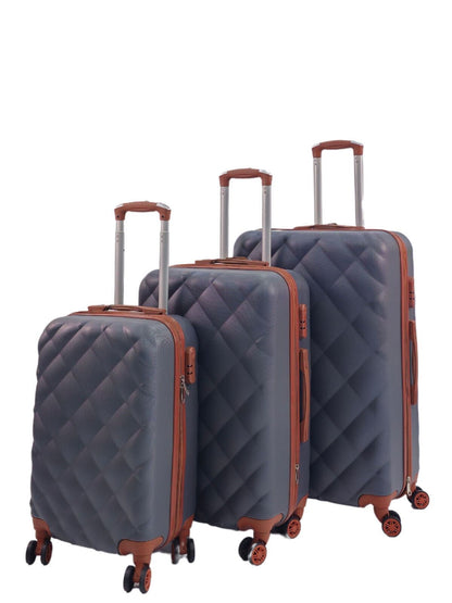 Grey Hard Shell Suitcase Luggage Set Travel Cabin Bag