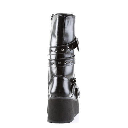 Demonia Trashville 205 Black Vegan Leather Mid Calf Boots