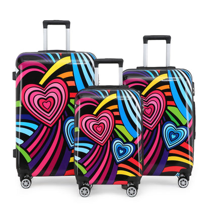 Brooks Set of 3 Hard Shell Suitcase in Hearts