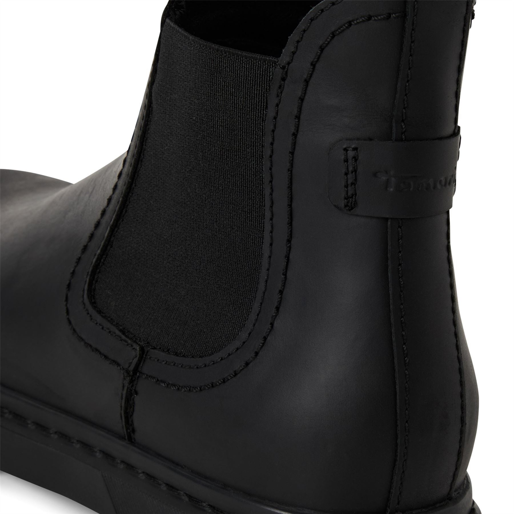 Tamaris Womens Black Leather Classic Chelsea Ankle Boots
