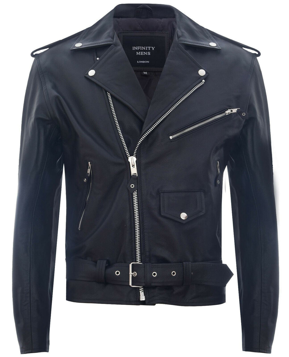 Mens Cow-Hide Brando Biker Jacket -Sandy