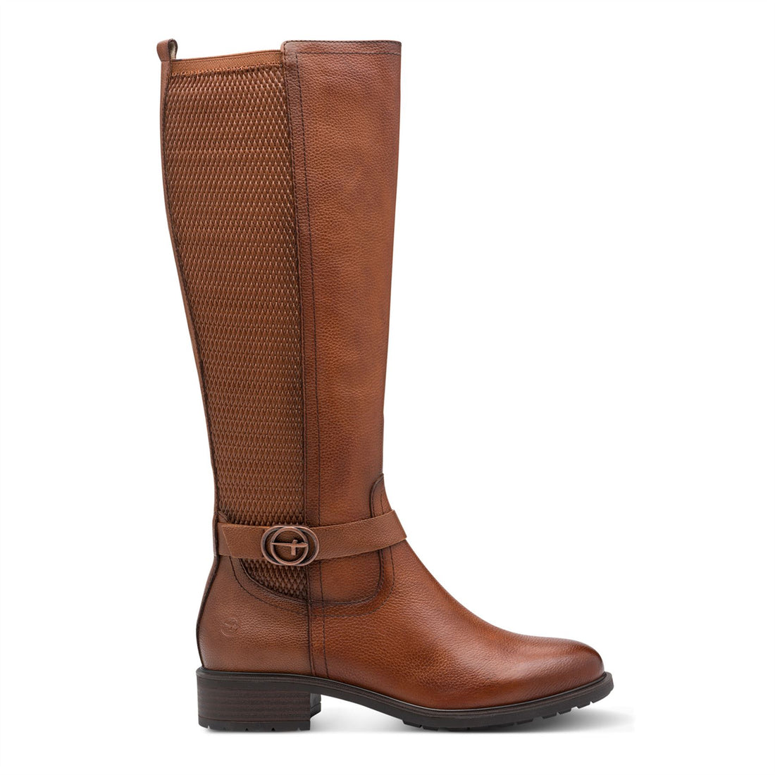 Tamaris Womens Cognac Brown Tan Leather Knee High Riding Boots