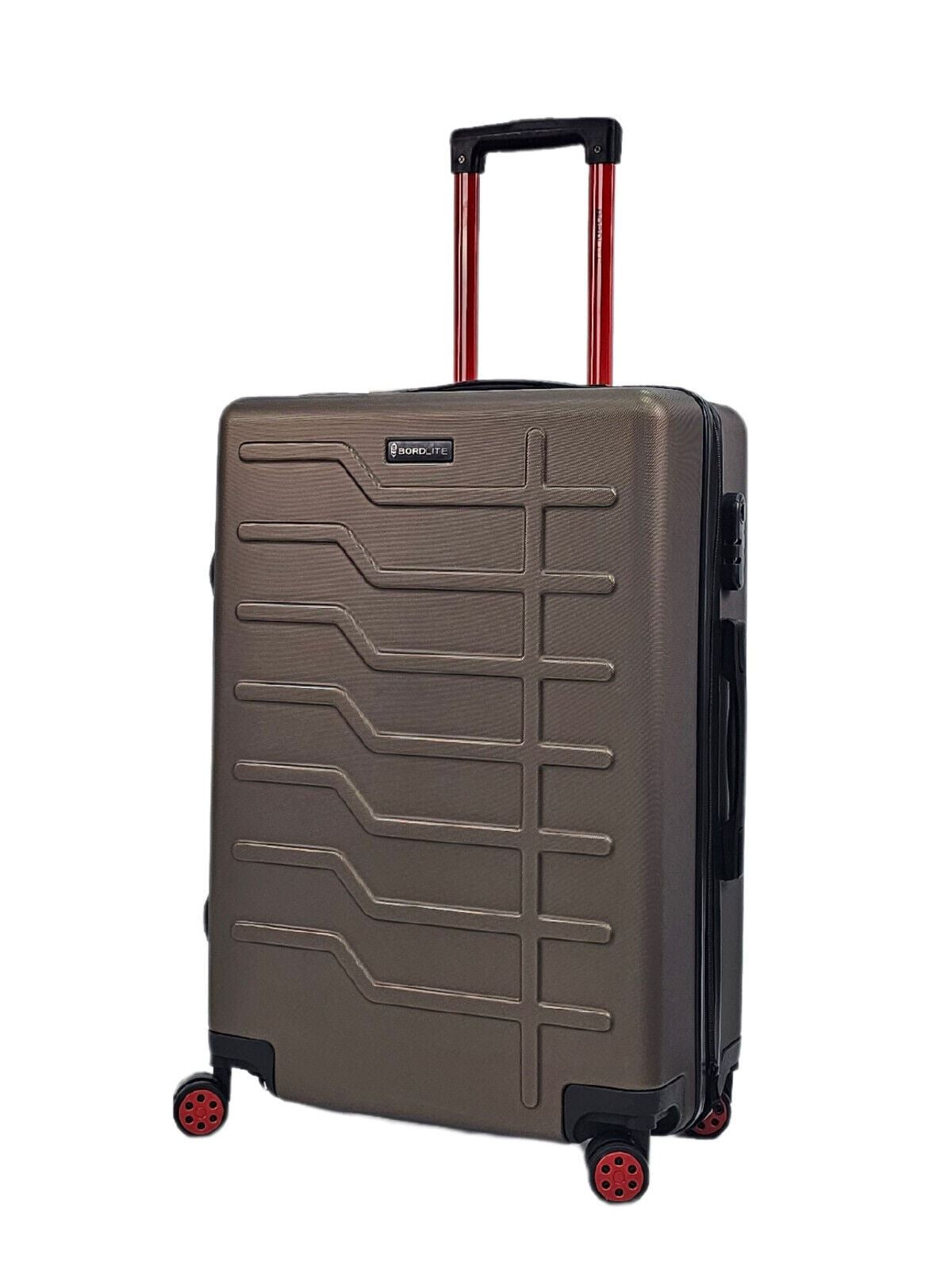 Grey Hard Shell Classic Suitcase Set 8 Wheel Cabin Luggage Case Holiday Travel