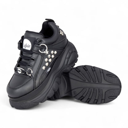 Buffalo Womens Black Studded Chunky Platform Fashion Trainers - 1339-14-PUNK