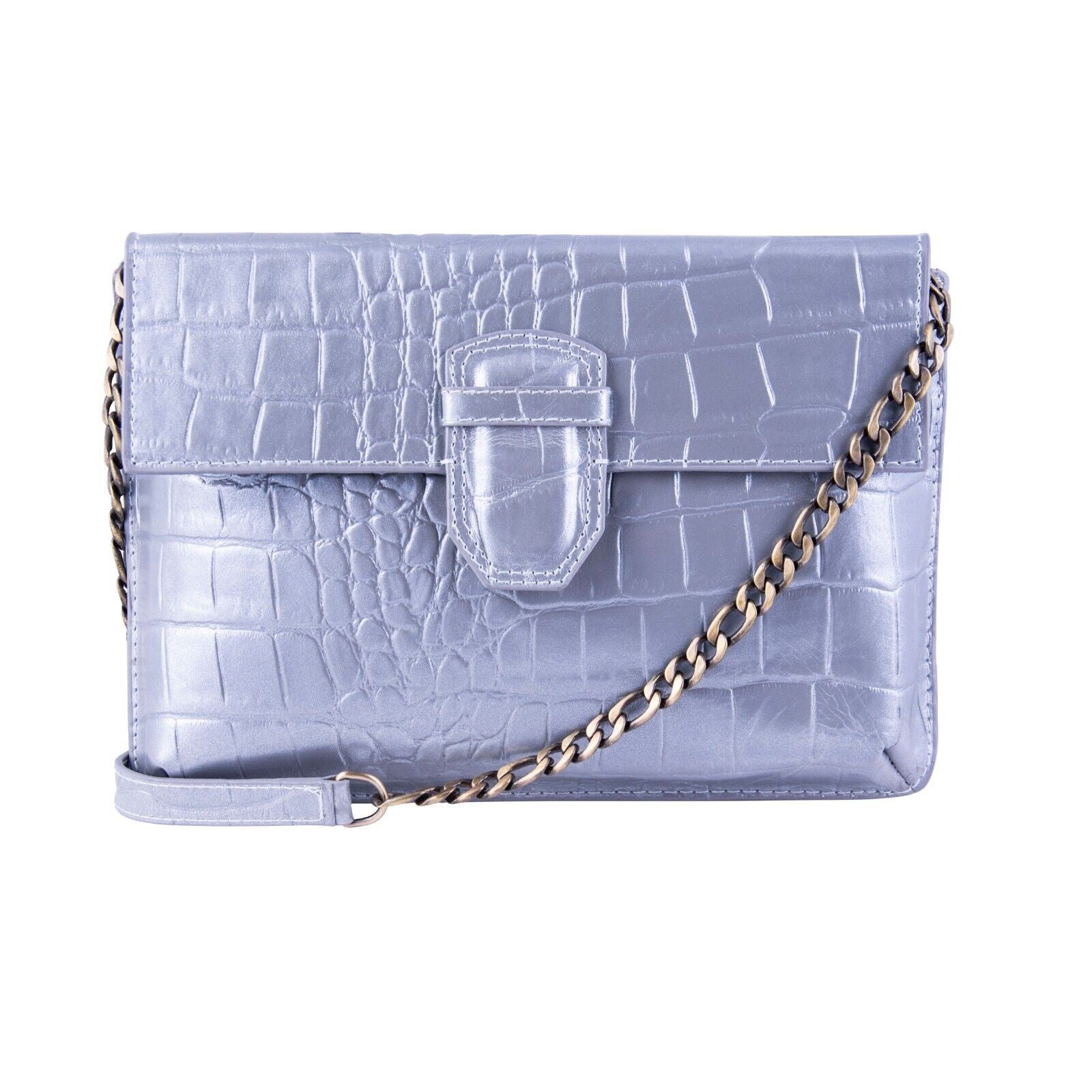 Womens Leather Clutch Cross Body Shoulder Printed Cowhide Bag