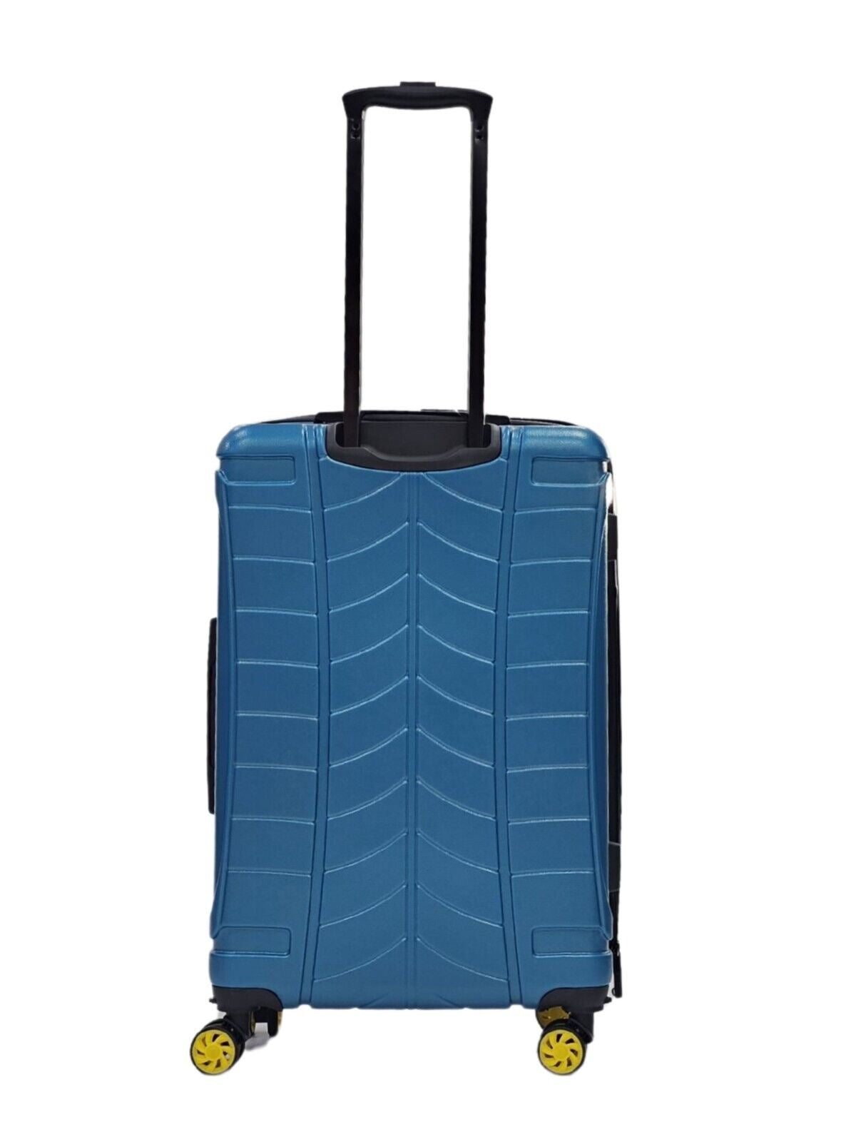 Hard Shell Blue Cabin Suitcase Set 4 Wheel Luggage Travel Bag