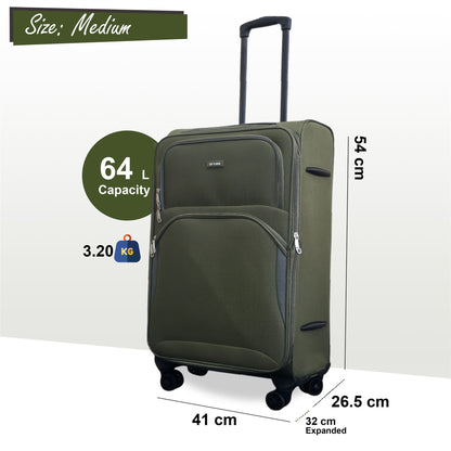 Gosford Medium Soft Shell Suitcase in Green