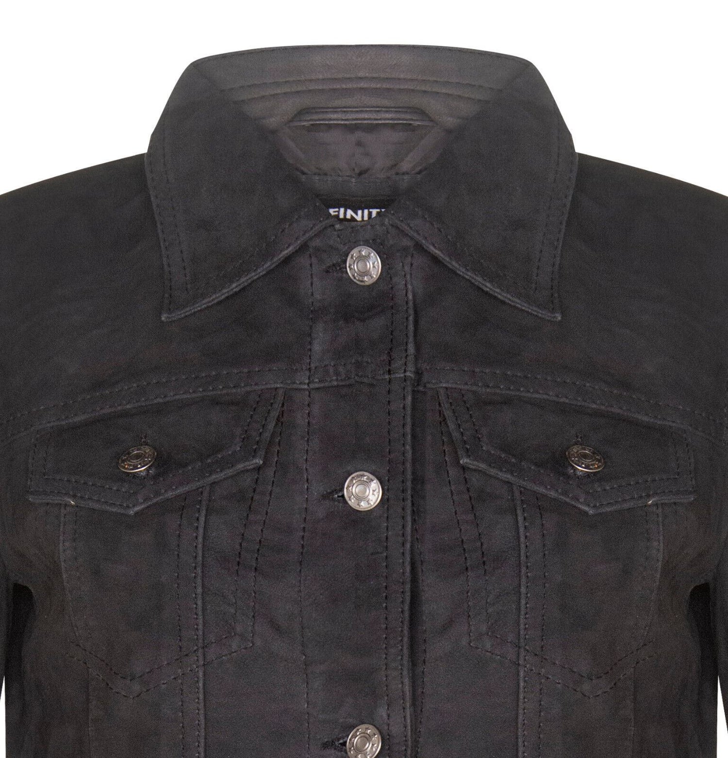 Womens Classic Suede Trucker Jeans Jacket-Neston