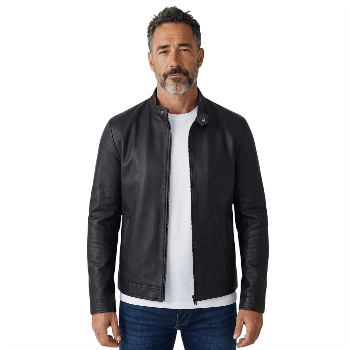 Mens Leather Racing Biker Jacket - Legar