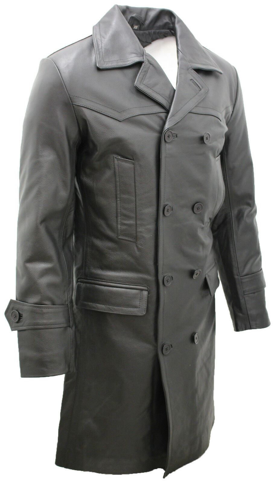 Mens 3/4-Length Cowhide Leather Peacoat-Edmonton