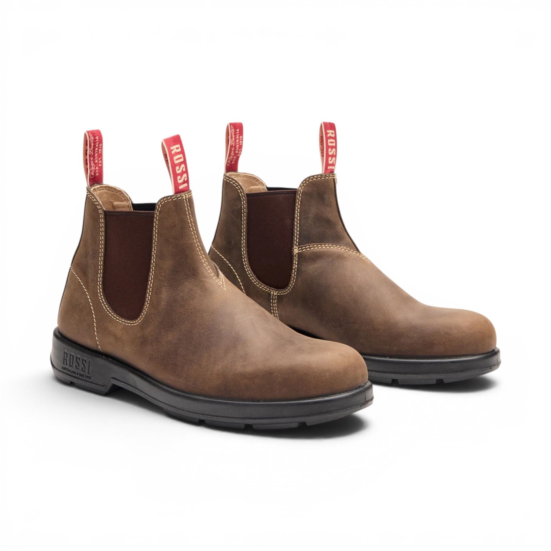 Rossi 404 Mocha Brown Leather Outdoor Chelsea Boots - Spinifex