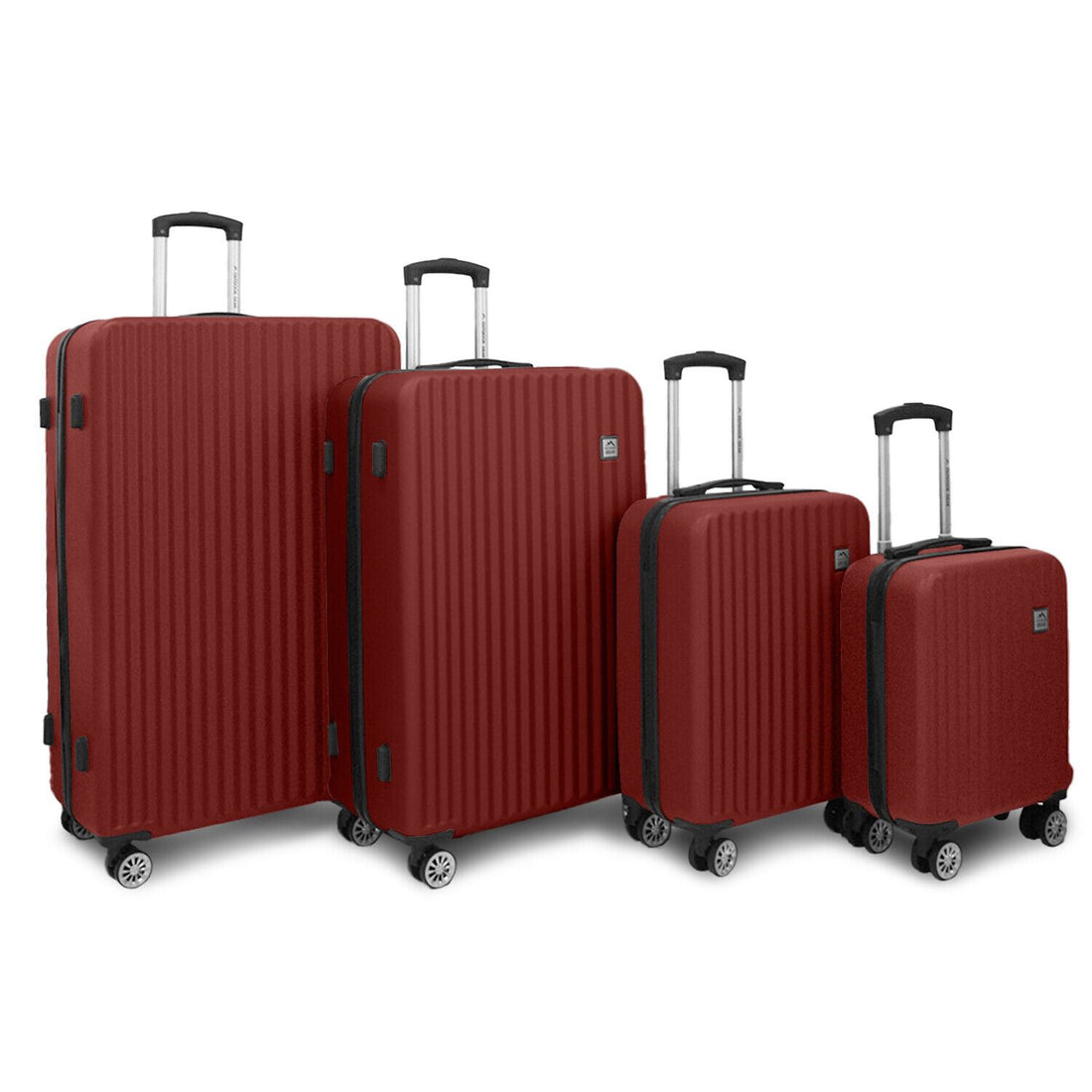 Hard Shell Burgundy Classic Suitcase 8 Wheel Luggage Bag