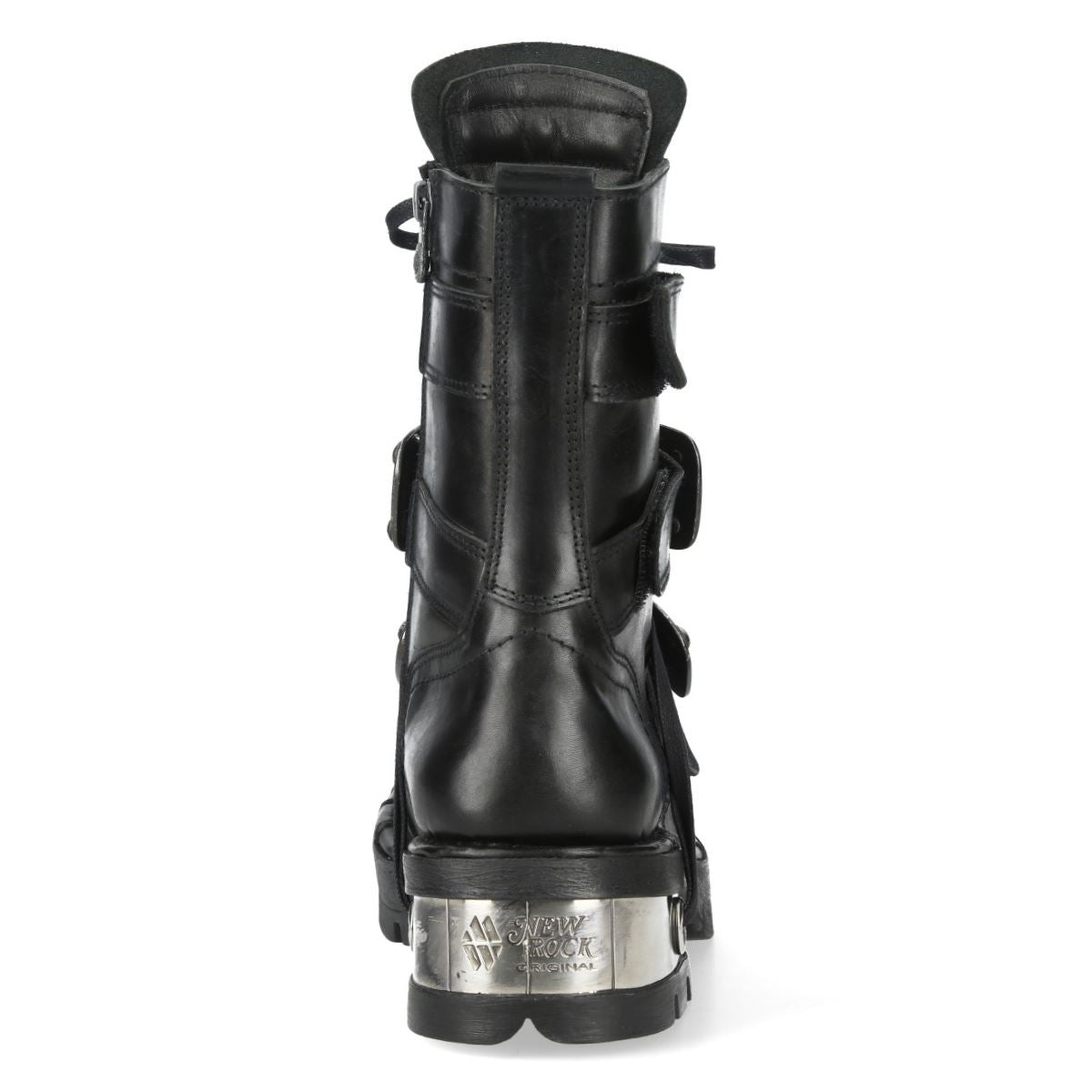 New Rock Metallic Black Leather Gothic Punk Rock High Boots - MET048-C9