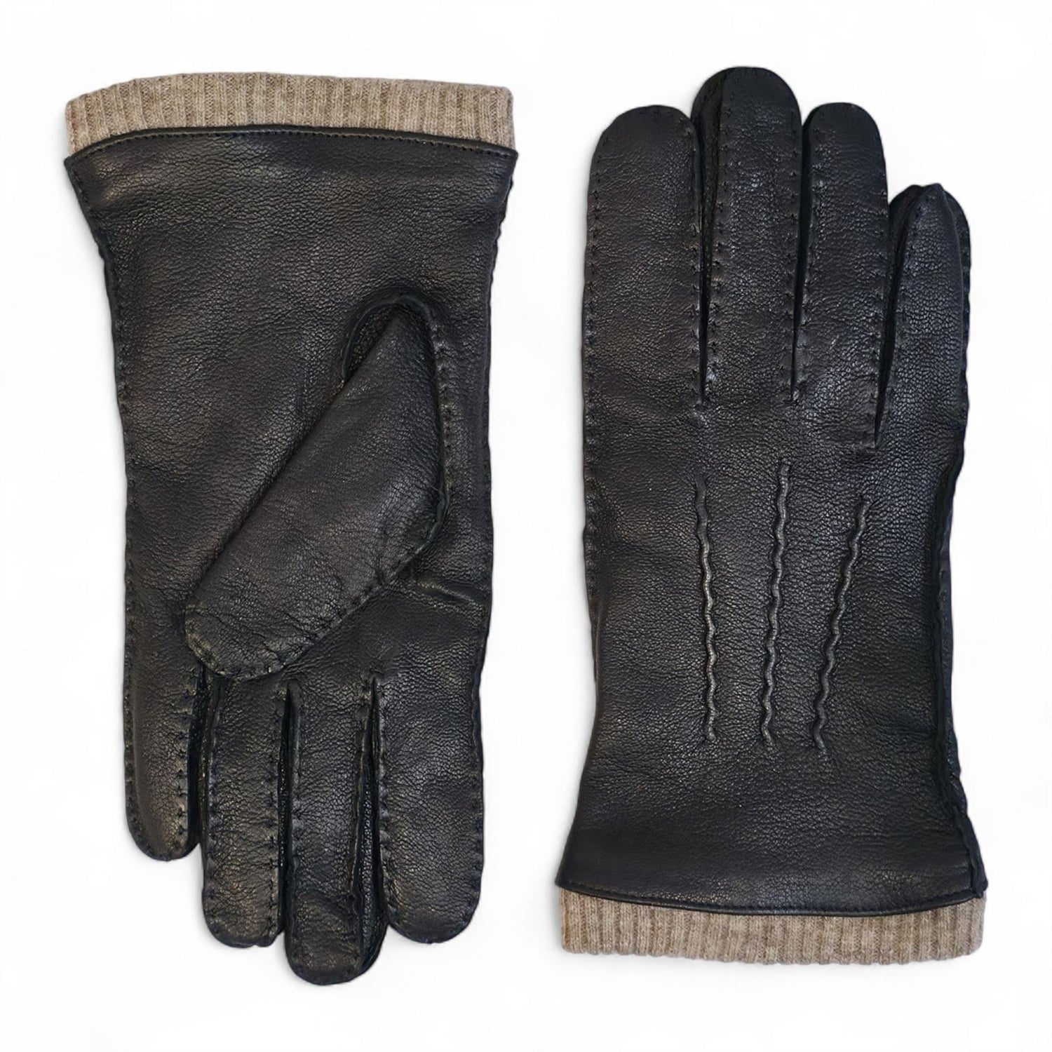 Men’s Italian Leather Warm Wool Lining Winter Gloves - M-LGV-405