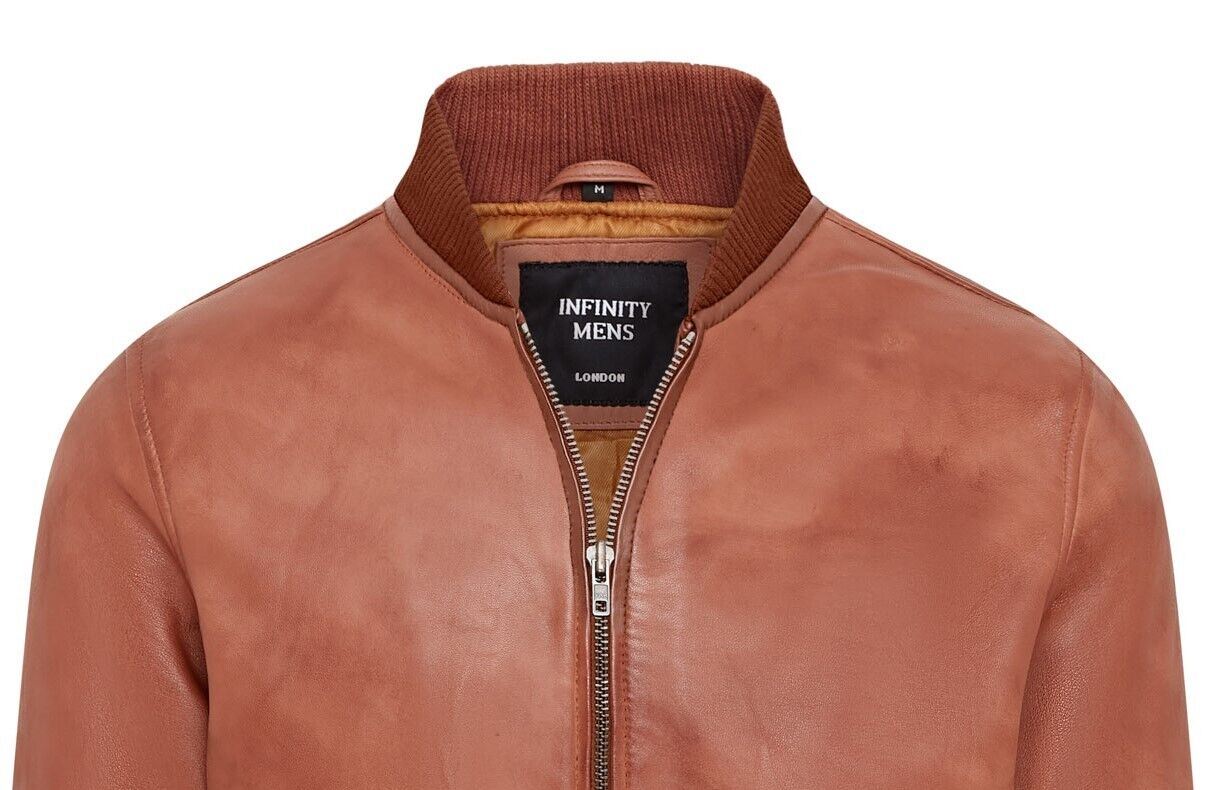 Mens Soft Leather MA-1 Varsity Bomber Jacket  - Uppingham