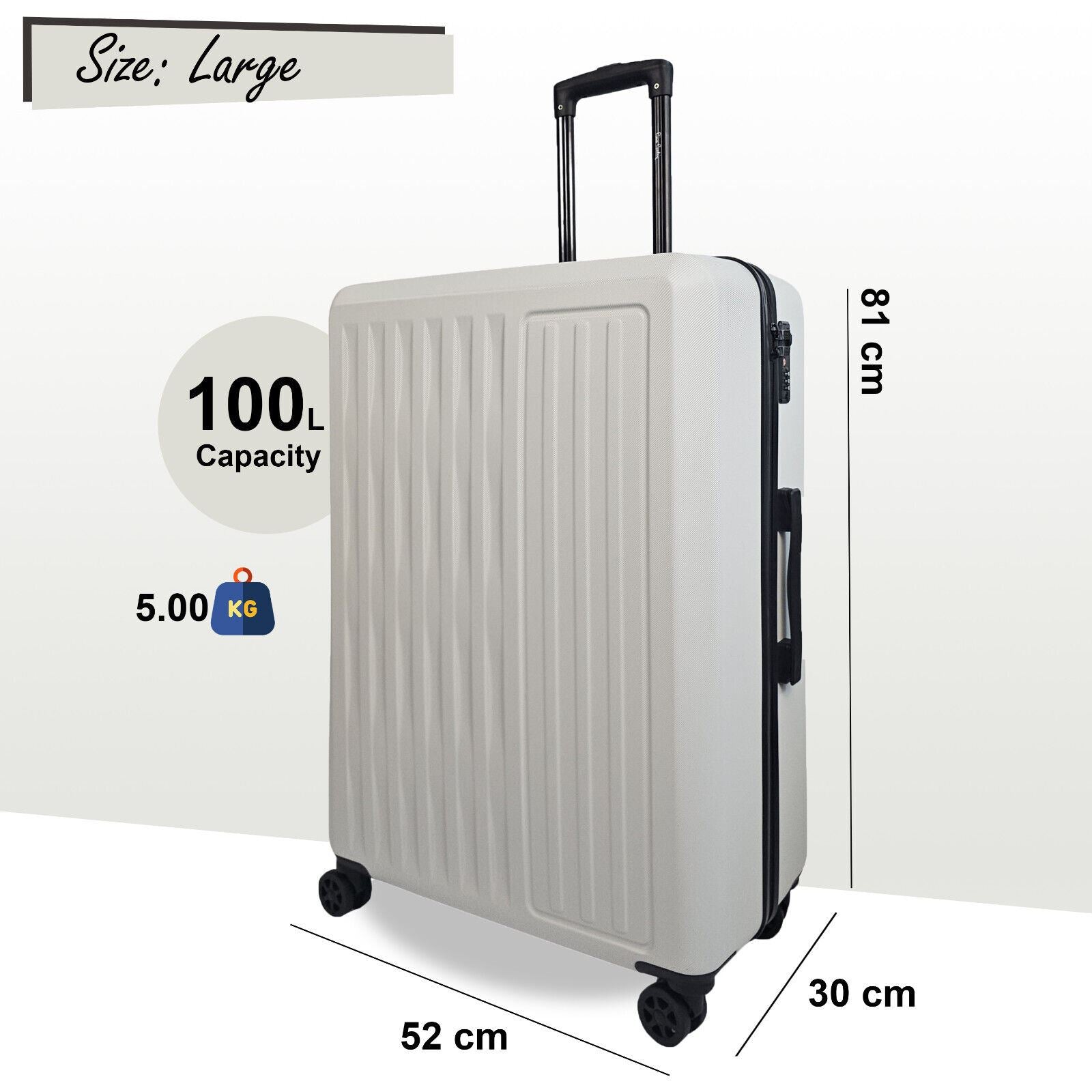 Cullman Large Hard Shell Suitcase in White