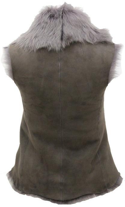 Womens Warmer Toscana Sheepskin Short Gilet-Seaham - Upperclass Fashions 