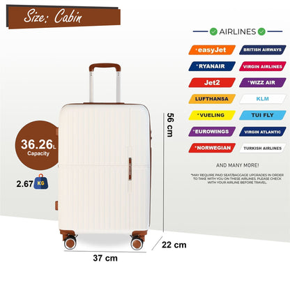 Corowa Cabin Hard Shell Suitcase in White