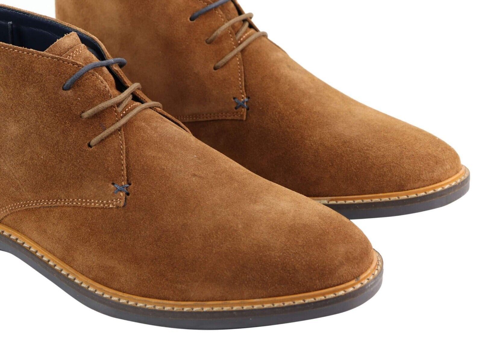 Mens Tan Suede Lace Up Chukka Boots - Upperclass Fashions 