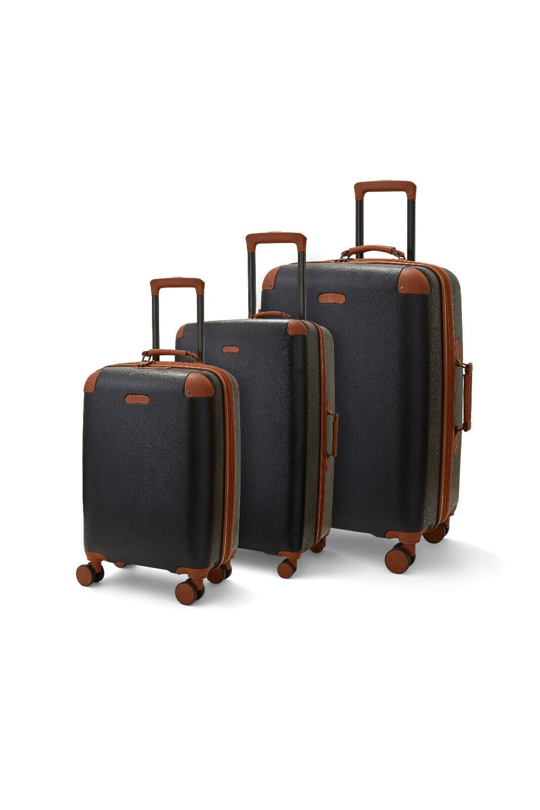Hard Shell Classic Black Suitcase Set 4 Wheel Cabin Luggage Trolley Travel Bag