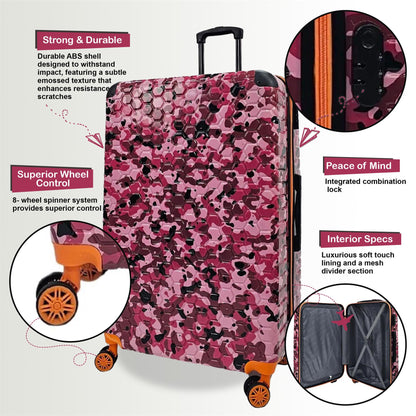 Brantley Set of 4 Hard Shell Suitcase in Pink