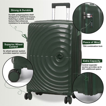 Balranald Medium Hard Shell Suitcase in Dark Green